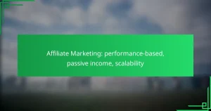 Affiliate Marketing: performance-based, passive income, scalability