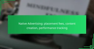 Native Advertising: placement fees, content creation, performance tracking