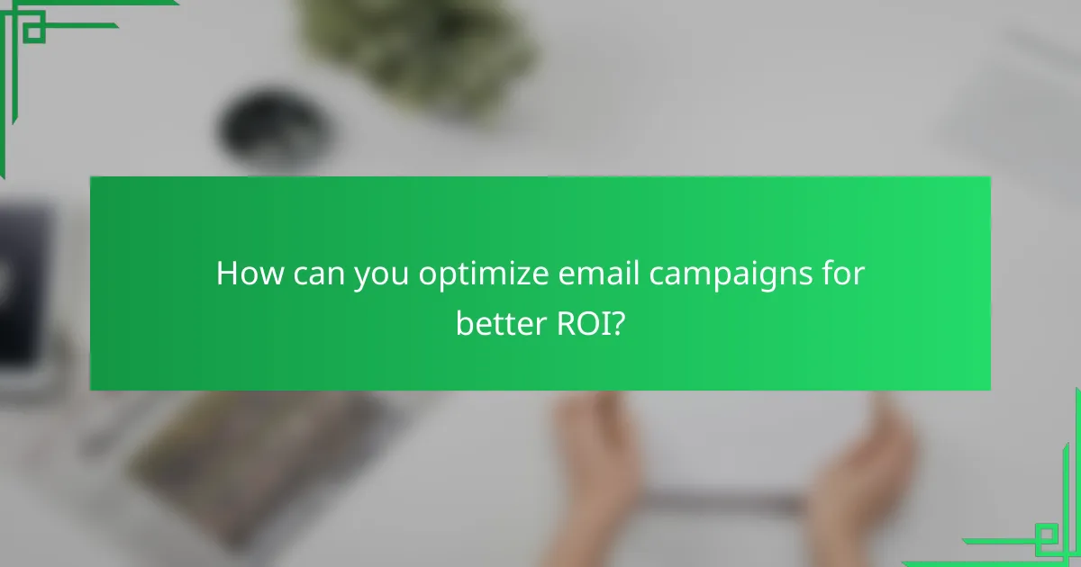How can you optimize email campaigns for better ROI?