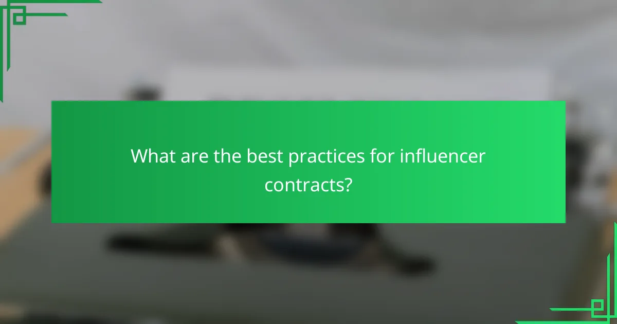 What are the best practices for influencer contracts?